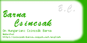 barna csincsak business card